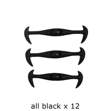 Load image into Gallery viewer, 12pcs/lot Black Round Creative No Tie Shoelaces Elastic Silicone Shoe Lace N026