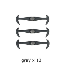 Load image into Gallery viewer, 12pcs/lot Black Round Creative No Tie Shoelaces Elastic Silicone Shoe Lace N026