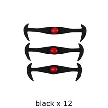 Load image into Gallery viewer, 12pcs/lot Black Round Creative No Tie Shoelaces Elastic Silicone Shoe Lace N026